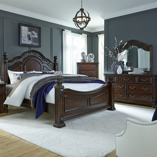 Messina Estates - Queen Poster Bed, Dresser & Mirror, Chest