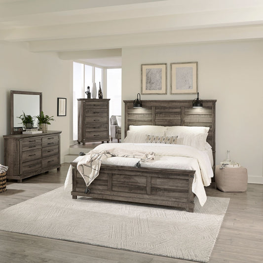 Lakeside Haven - King Panel Bed, Dresser & Mirror, Chest