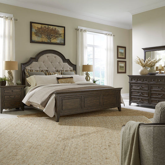Paradise Valley - King California Uph Bed, Dresser & Mirror, Night Stand