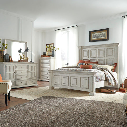 Big Valley - King California Panel Bed, Dresser & Mirror, Chest