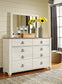 Willowton Queen Panel Bed with Mirrored Dresser, Chest and 2 Nightstands