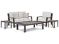 Tropicava Outdoor Loveseat and Lounge Chair with Coffee Table and 2 End Tables