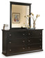 Maribel King/California King Panel Headboard with Mirrored Dresser, Chest and 2 Nightstands