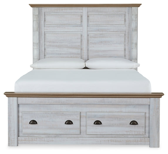 Haven Bay Queen Panel Storage Bed with Mirrored Dresser and Chest