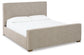 Dakmore King Upholstered Bed with Mirrored Dresser and 2 Nightstands