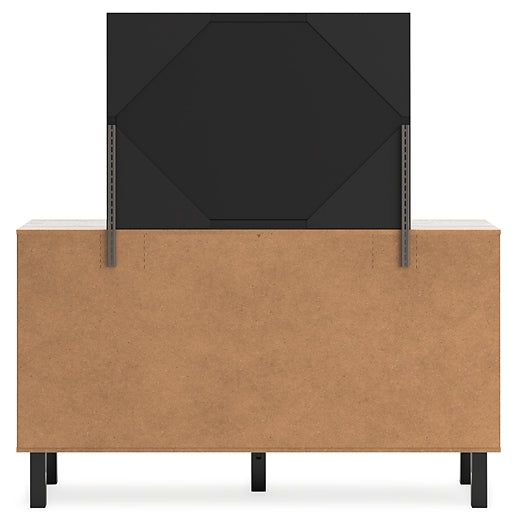 Vessalli King Panel Headboard with Mirrored Dresser