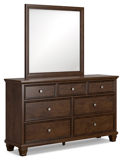 Danabrin King Panel Bed with Mirrored Dresser, Chest and Nightstand