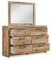 Hyanna Twin Panel Headboard with Mirrored Dresser, Chest and Nightstand