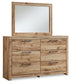 Hyanna Full Panel Headboard with Mirrored Dresser and Chest