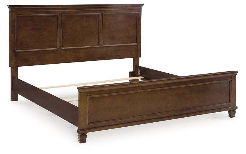 Danabrin King Panel Bed with Mirrored Dresser and 2 Nightstands