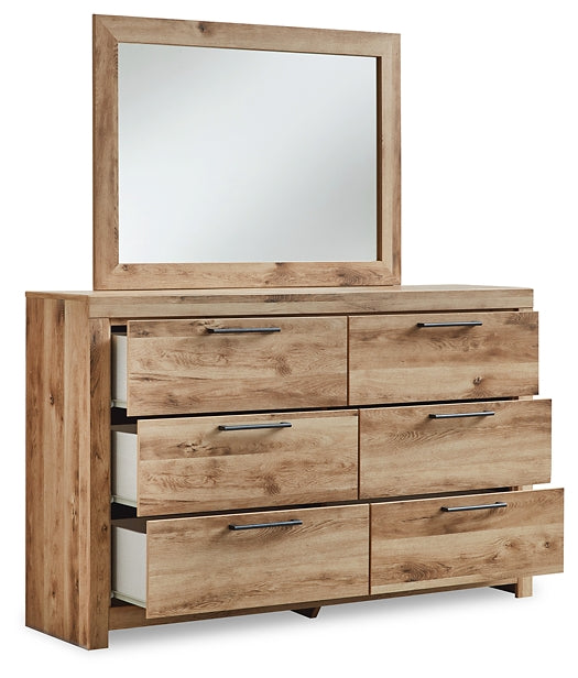 Hyanna Queen Panel Headboard with Mirrored Dresser, Chest and 2 Nightstands
