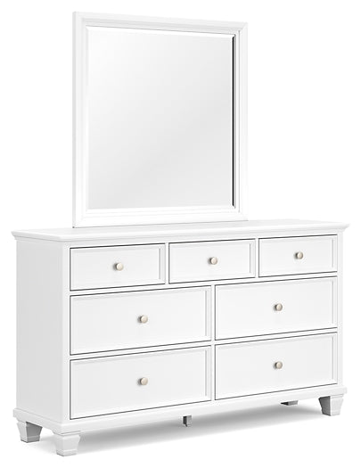 Fortman Twin Panel Bed with Mirrored Dresser and Nightstand