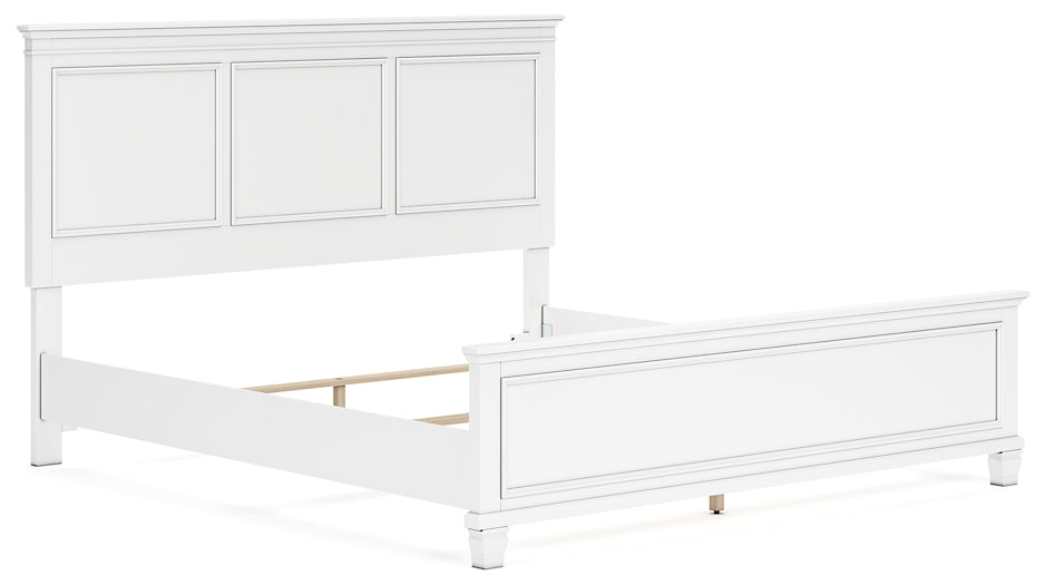 Fortman King Panel Bed with Mirrored Dresser and 2 Nightstands